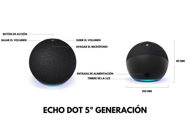 Altavoz inteligente Alexa Echo Dot de 5ª generación|Pré-Black Friday